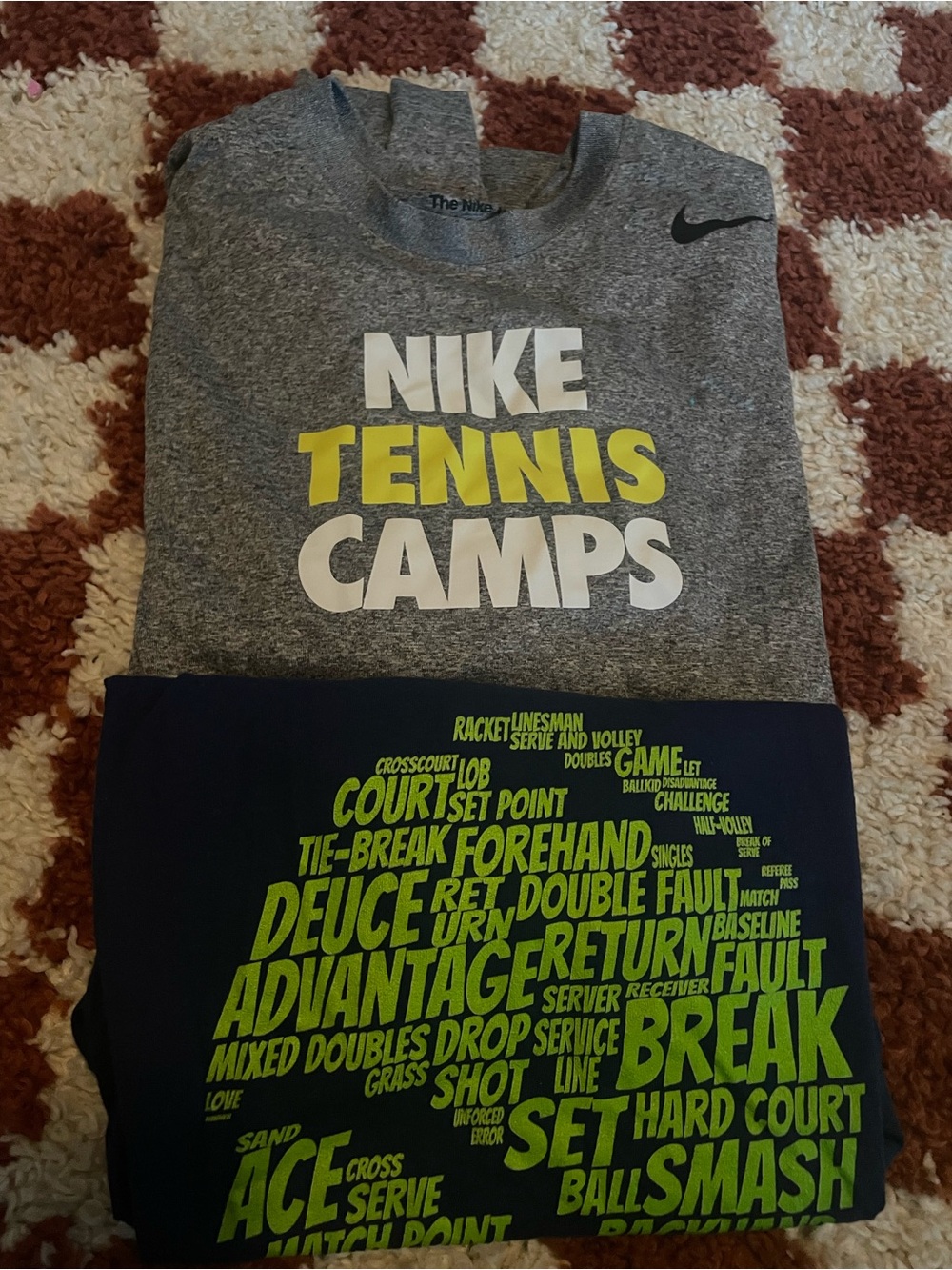 Nike Gray Tee with White and Yellow Tennis Graphic tee and tennis tee bundle